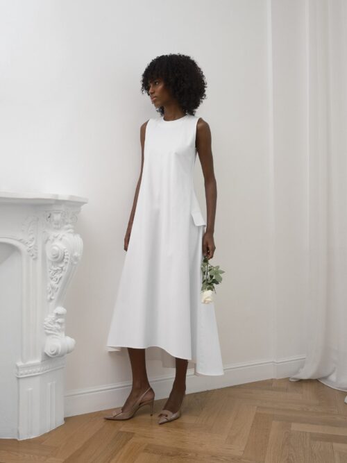 glinea-01322 The Basque Dress — Ivory