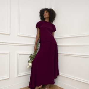The Draped Skirt — Burgundy
