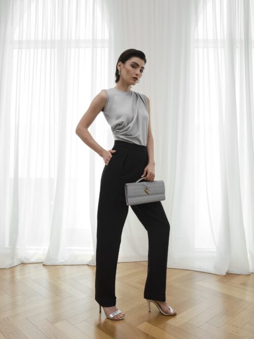 glinea-01949 The Draped Blouse — Grey